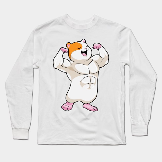 Hamster as Bodybuilder with big Muscles Long Sleeve T-Shirt by Markus Schnabel